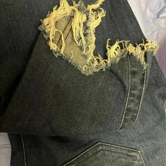 3x1 NYC Shelter Crop Denim Chewed Hem High Rise Straight Leg Jeans 26 - Picture 10 of 10